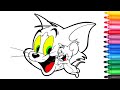 Tom and Jerry .How to draw Tom and Jerry . Coloring for kids .Том и Джерри раскраски для детей .