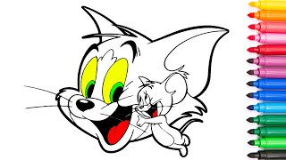 Tom and Jerry .How to draw Tom and Jerry . Coloring for kids .Том и Джерри раскраски для детей .