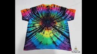 Making A Rainbow and Black Spider Tie Dye Shirt