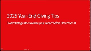 2025 Year-End Giving Tips