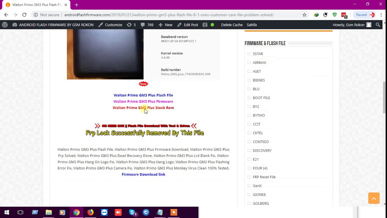 Walton Primo GM3 Plus Flash File 8.1 Oreo Customer Care File All Problem Solved