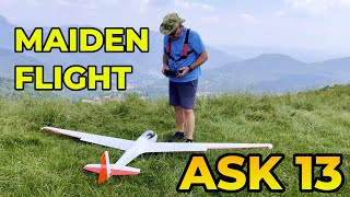 RC Glider slope soaring. ASK 13 maiden flight.