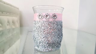 DIY DOLLAR TREE GLITTER GLAM VASE | DIY DOLLAR TREE HOME DECOR | DOLLAR TREE CENTERPIECES #Shorts