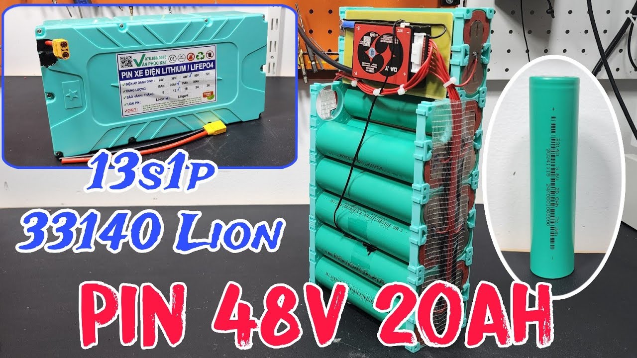 Đóng Pin 48v 20ah Thay Thế 4 Ắc Quy Xe Điện Từ Pin 33140 Lion 3.6v Hệ 13S1P