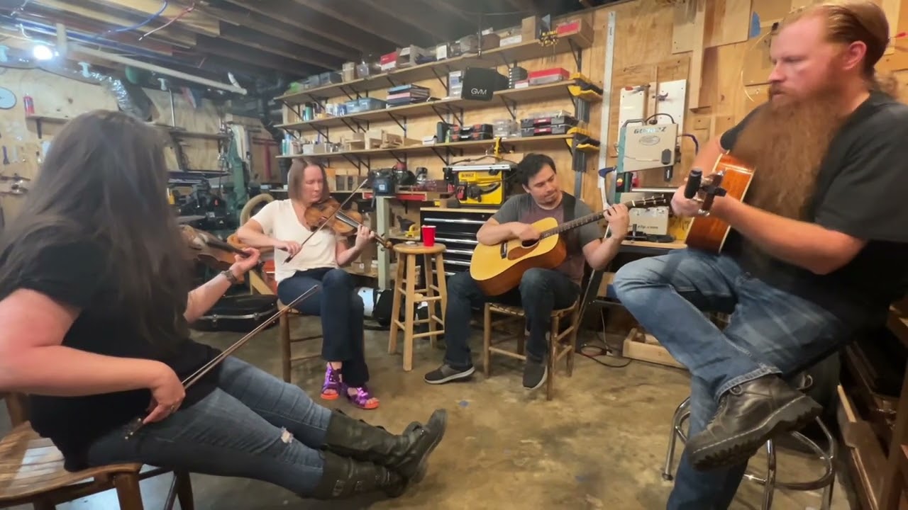 Texas fiddle jam at the banjo shop