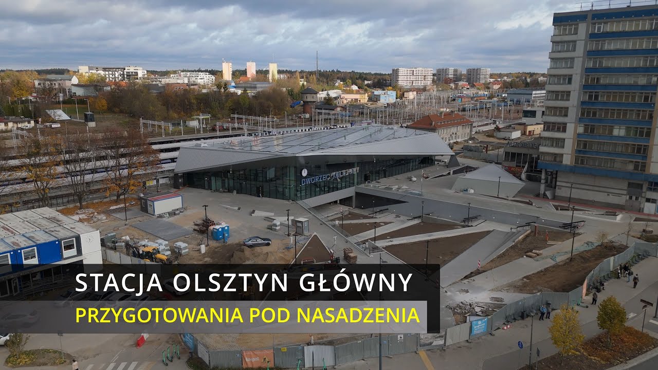 Stacja Olsztyn Główny - Remont | Przygotowania pod nasadzenia | 1.11.2024 | Widok z drona 4K