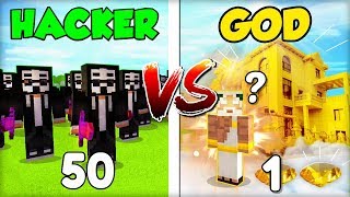 Minecraft 50 HACKER vs. 1 GOD! | Who Wins the Minecraft War?