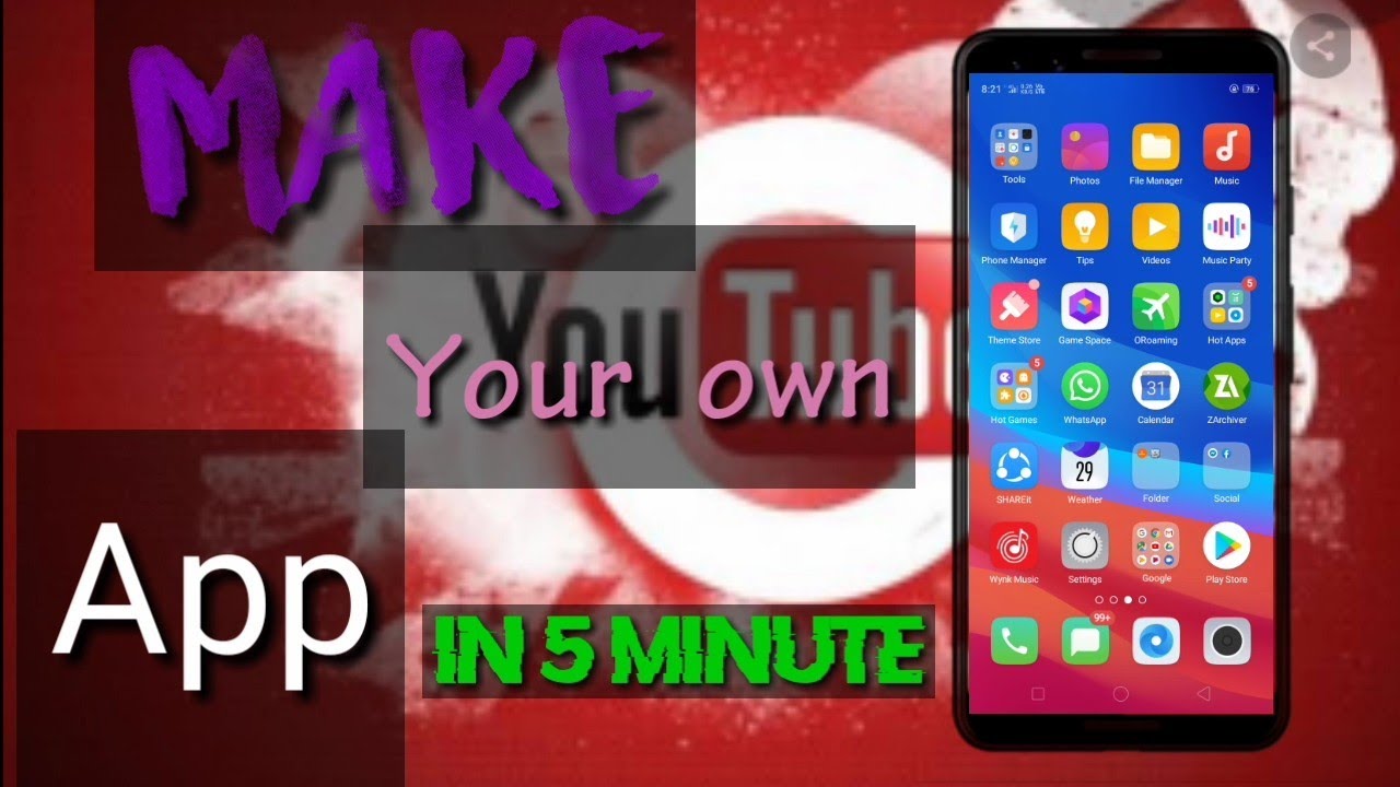 Make your own app in 5 minute without PC or Computer - YouTube