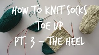 How to Knit Socks Toe Up  Part 3: German Short Row Heel