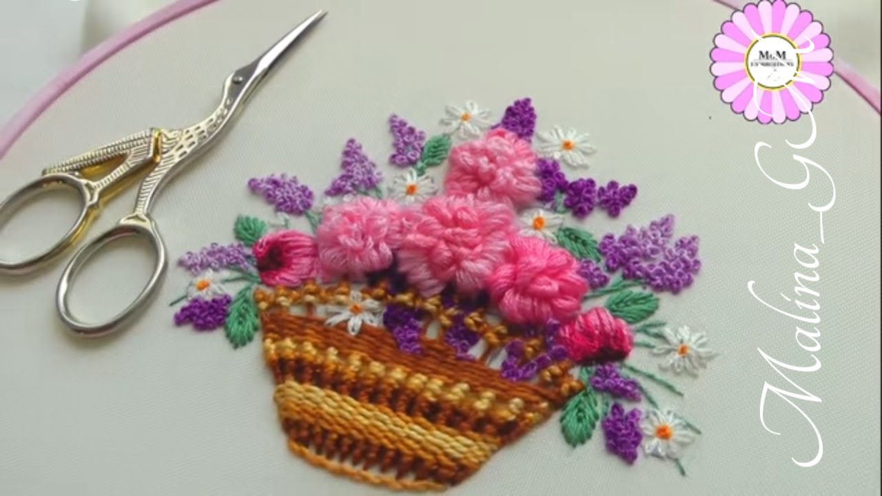 Красивый дизайн +3 шва для вышивки корзинки