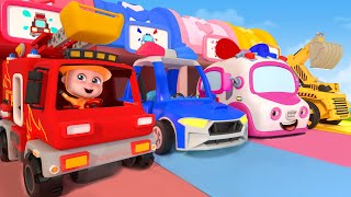 Roda Di Bus - Animasi Mobil-mobil Berwarna-warni | Ryan Bahasa Indonesia - Lagu Anak Anak