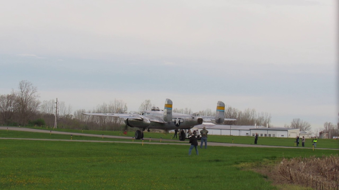 B25s entering runway at Grimes Field Urbana, Ohio 4/17/2017