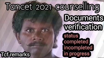 Tancet 2021 || Documents verification || Verification  || incomplete || in progress || sms