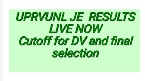 UPRVUNL JE CUTOFF (EC/IN)