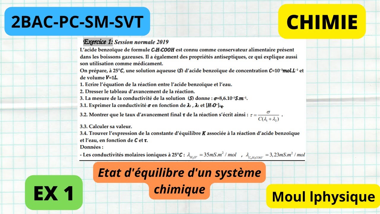État d'equilibre d'un systeme chimique (2BAC PC SM SVT STE STM ...