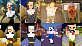 Evil Nun Vs Evil Nun 2 Vs Ice Scream Vs Mr Meat Escape Ending Vs Escape Ending In Minecraft