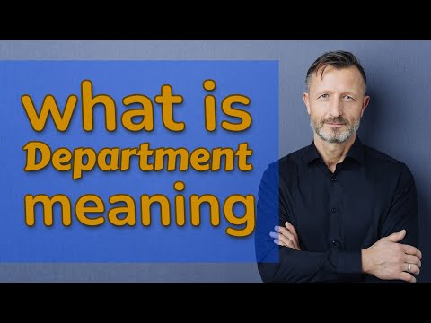 Video: On The Significance Of The Department
