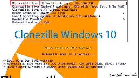 Clone Hard drive using Clonezilla