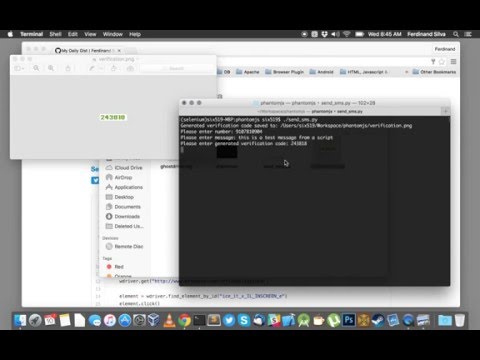 Send SMS Through afreesms.com Demo (Python/Pillow/PhantomJS/Selenium)