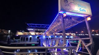 The Beauty Of Marsa Ajman Cruise Floating Restaurant At Night..