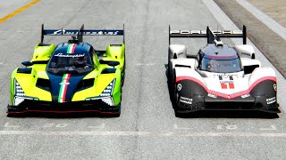 Lamborghini SC63 Hypercar vs Porsche 919 Evo at Mugello Circuit