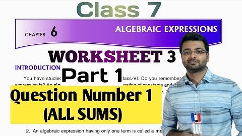 D.A.V. Math | Class 7 | Ch-6 | Algebraic_Expression | Worksheet 3 | Q.No.1_ALL |  Art Of Mathematica