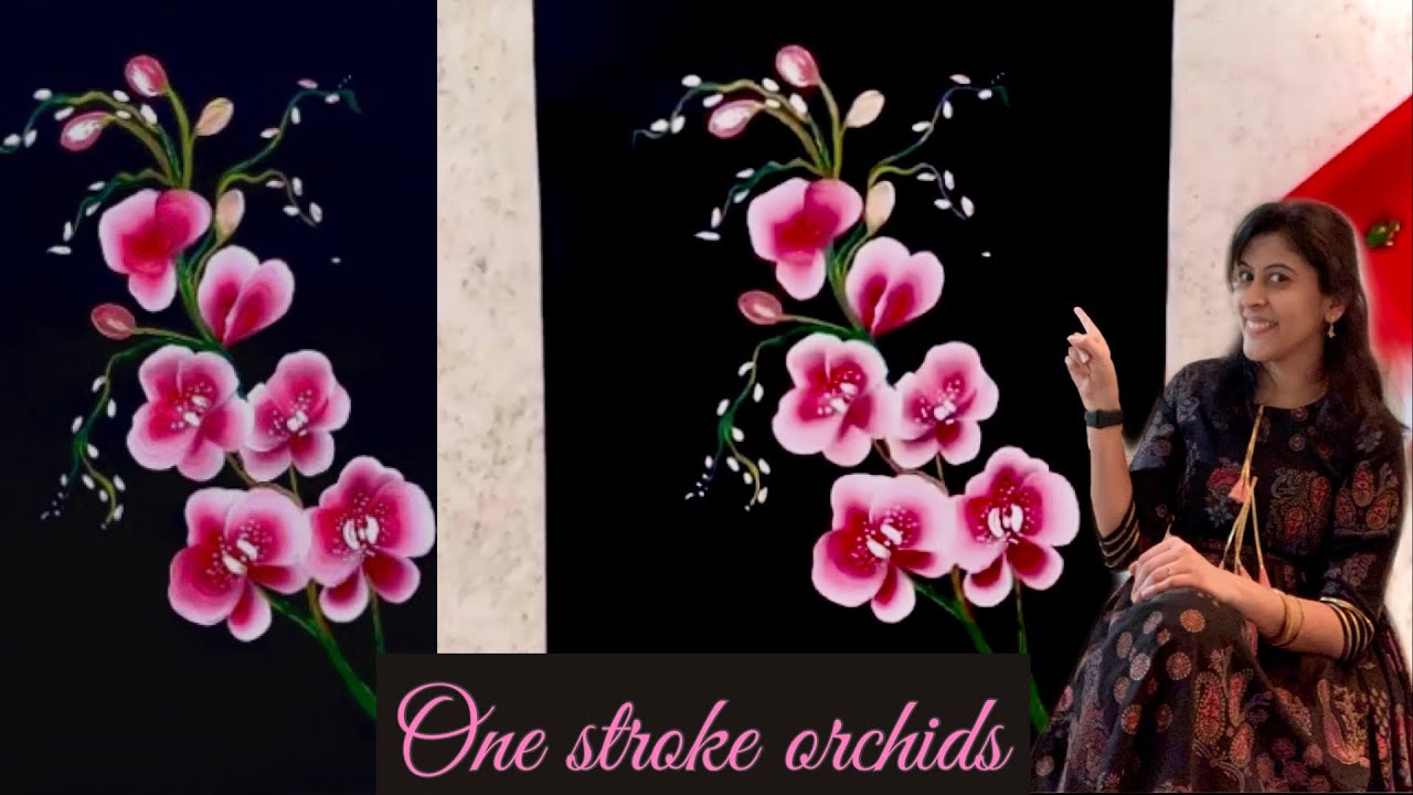 How to paint orchid for beginners simple and easy floral painting one
