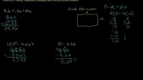 Adding Subtracting Multiplying and Dividing Decimals