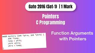 GATE 2016 C Programming PYQ | Pointer Parameter Passing | Pointer Swap | Step by Step Solution
