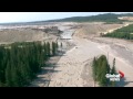 Aerial view destruction caused Mount