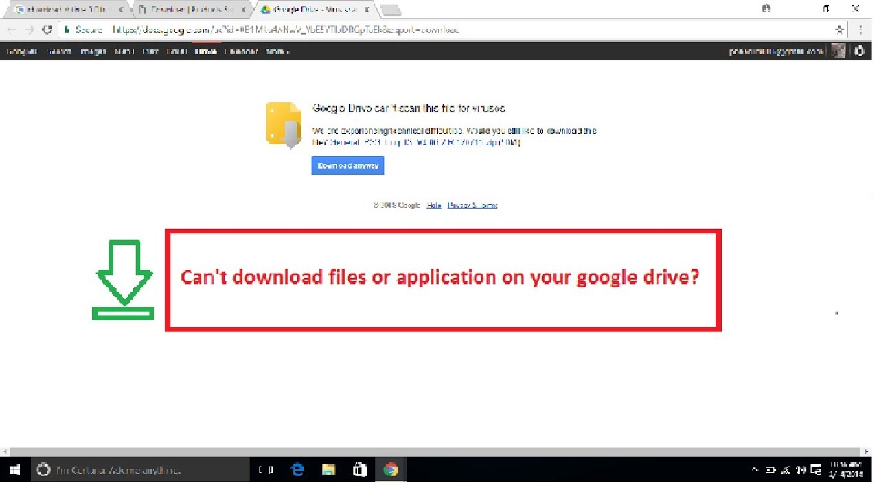 unable to download google drive for pc virus