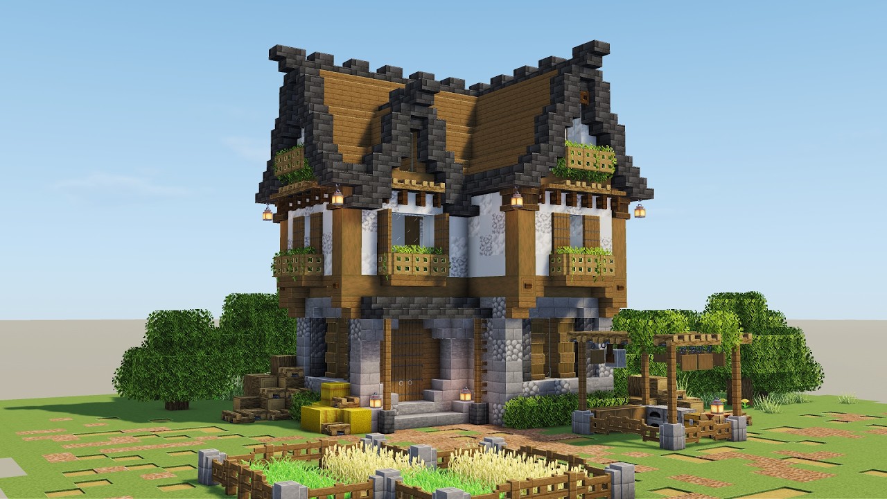Minecraft Medieval House : Easy Tutorial - YouTube
