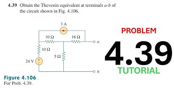 Problem 4.39 [SADIKU] Obtain the Thevenin equivalent at terminals ofthe circuit shown in Fig. 4.106.
