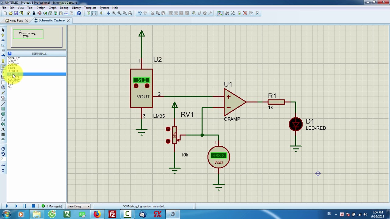 OpAmp #02: Mô phỏng Proteus mạch phát hiện nhiệt độ cao dùng OpAmp ...