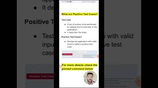 What are Positive Test Cases | 1 minute - Software Testing Shorts #31