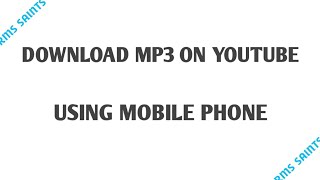 DOWNLOAD MP3 ON YOUTUBE easy as 123 ( no apps installation needed ) using DEFAULT BROWSER