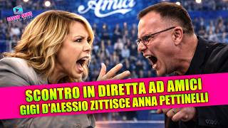 Scontro in diretta ad Amici: Gigi D'Alessio zittisce Anna Pettinelli davanti a Maria De Filippi