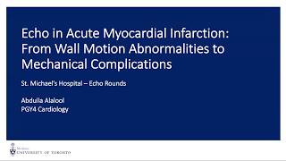 Echo in Acute Myocardial Infarction: From Wall Motion Abnormalities to Mechanical Complications