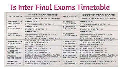 Ts inter exam dates 2022 || Ts inter exams time table 2022 || Ts inter exams latest news || Ts inter