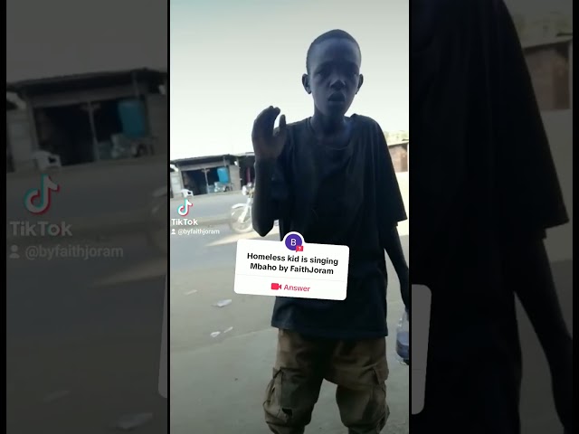 Homeless boy 😢 found singing Mbaho by Faith Joram class=