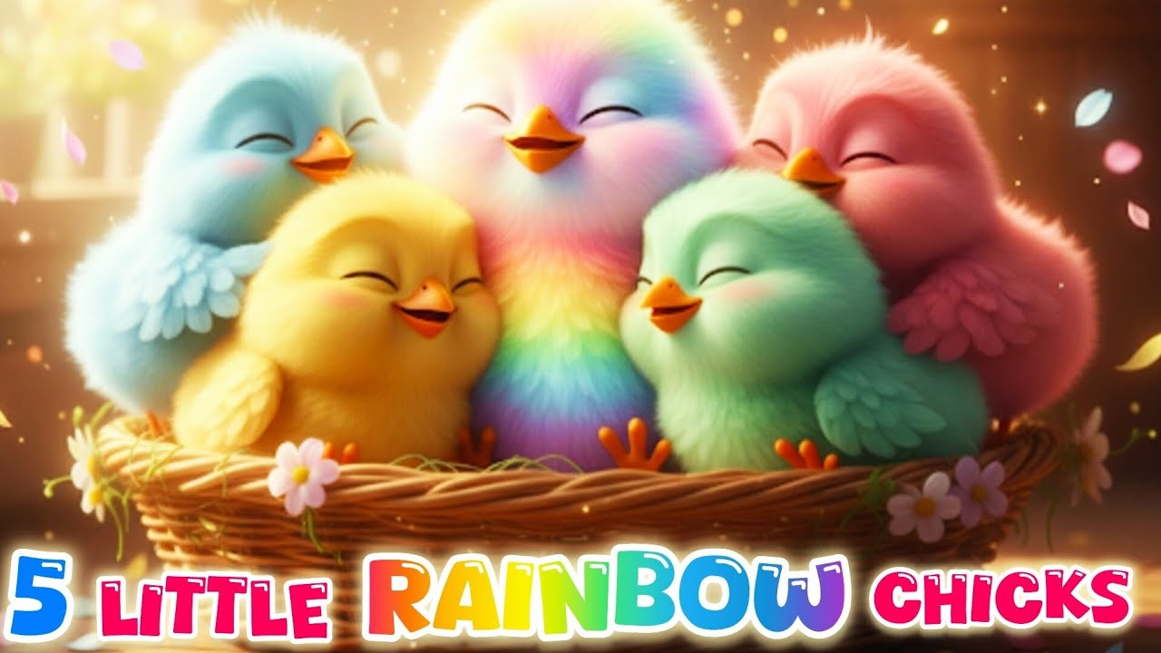 🐣 Five Little Chicks | Cute Baby Chick Song | Nursery Rhyme for Kids ...