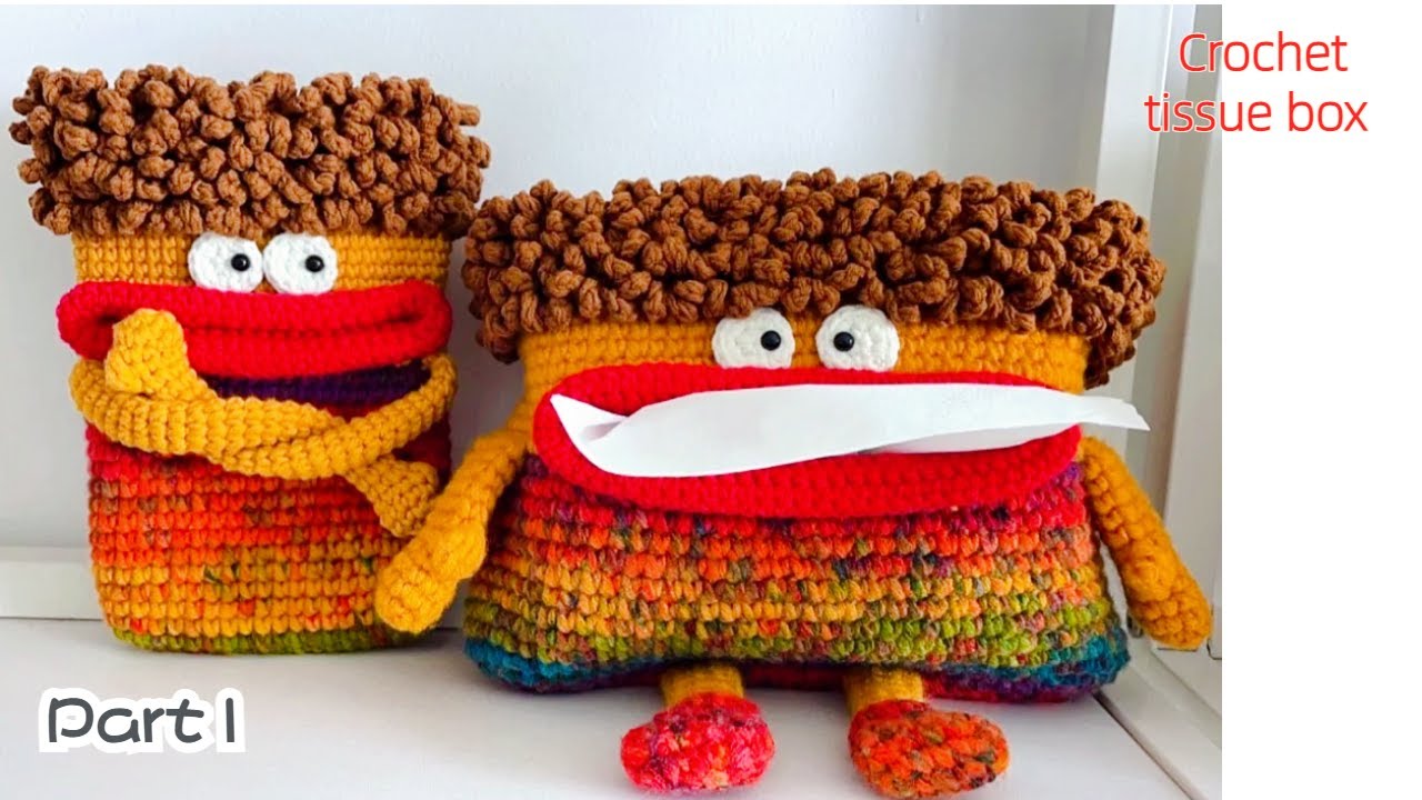 Crochet tissue box (Car paper towel holder) (Part1) YouTube