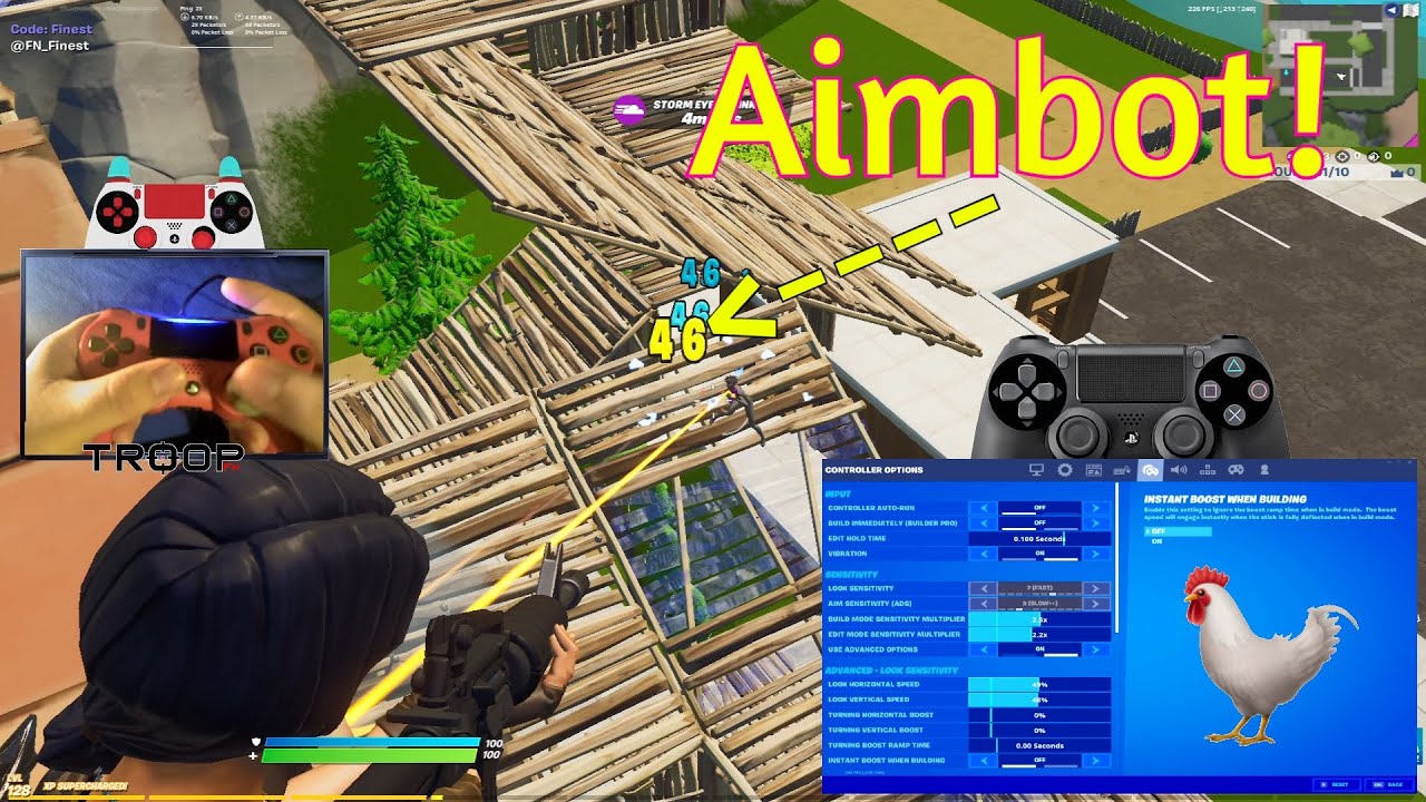 Chicken 🐓 Best Linear Aimbot Controller Settings Fortnite Ps4 Ps5