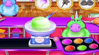 Fat Unicorn Cotton Candy Shop - Cooking Sweet Dessert To Earn - Fun Games For Kids screenshot 4