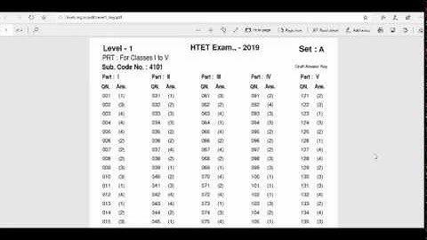 HTET 2019 PGT, TGT, PRT answer key out  Htet 2019 official key PDF download