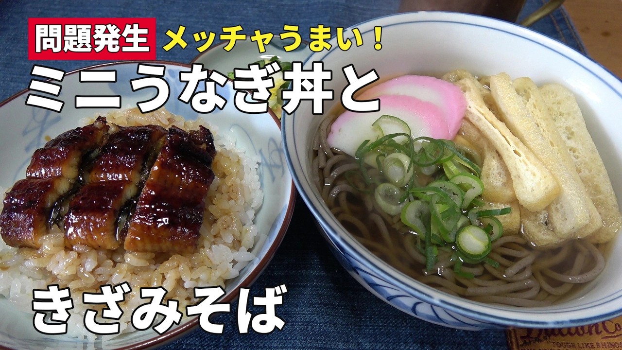 【男の一人飯】問題発生 メッチャうまい！ミニうなぎ丼ときざみそば