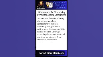 6 Parameters for Minimizing Downtime During Disruptions.