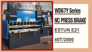 RONGWIN Factory Price WD67Y-40T/2000 E21 NC Press Brake working and bending workpiece