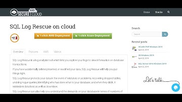 Secured SQL Log Rescue on Windows 2012 R2 Deploy on Azure , AWS and Google Cloud Platform.
