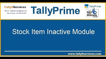 Add On 045: Stock Item Inactive Module | Tally Customization
